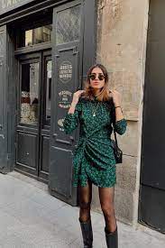 mery turiel con vestido leopardo verde